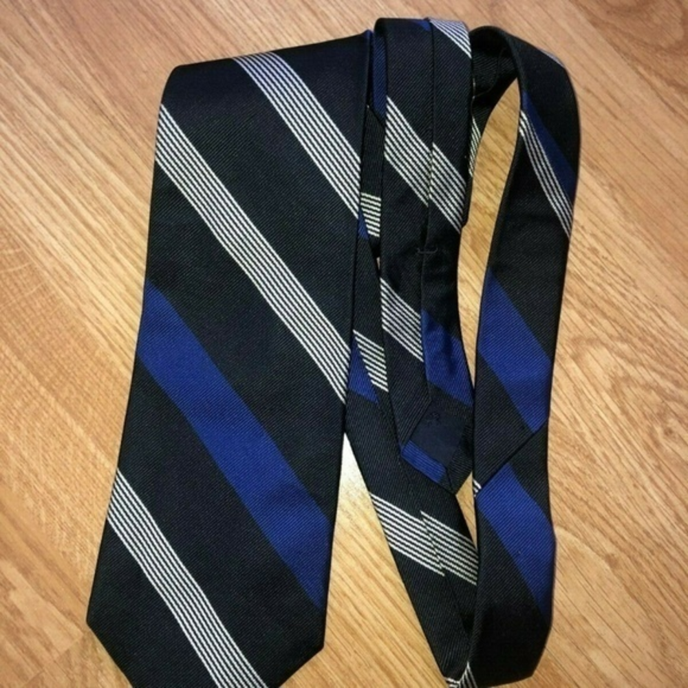 Brooks Brothers Neck Tie Striped Black‎ Blue White